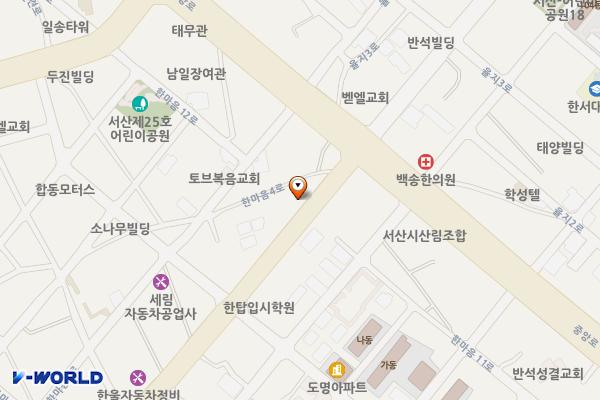 한마음목욕탕앞무료공영주차장 위치 지도 — 충청남도 서산시 석림동 609-4