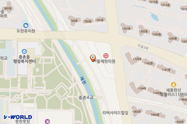 신목빌딩(1층) 위치 지도 — 세종특별자치시 도움3로 105-8, 신목빌딩 (종촌동)