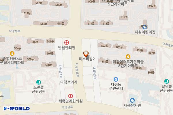 페스티벌2 위치 지도 — 세종특별자치시 다정중앙로 52, 페스티발2 (다정동)