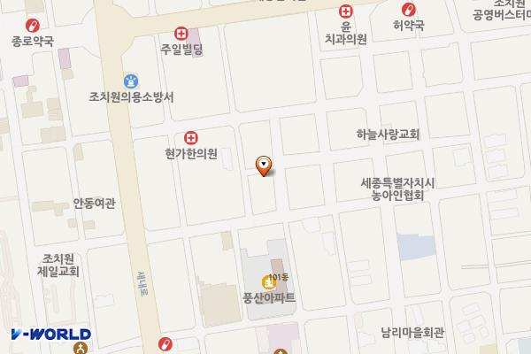 세종전통시장(이벤트광장) 위치 지도 — 세종특별자치시 조치원읍 장안길 14