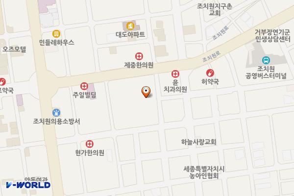 세종전통시장 공중화장실 위치 지도 — 세종특별자치시 조치원읍 조치원6길 13-15