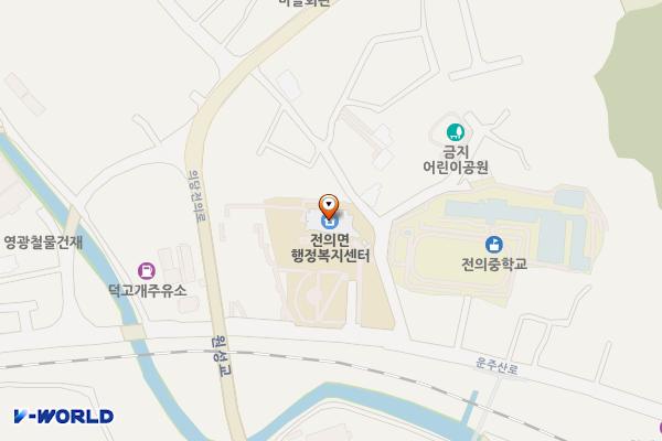전의면행정복지센터 위치 지도 — 세종특별자치시 전의면 운주산로 1270, 전의면사무소