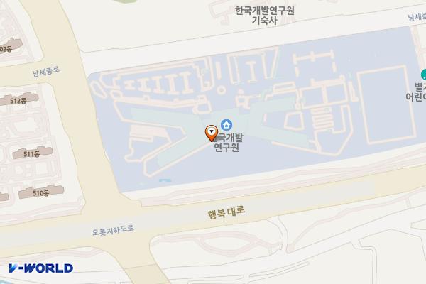 한국개발연구원(KDI) 위치 지도 — 세종특별자치시 남세종로 263, 한국개발연구원 (KDI) / 국제정책대학원 (반곡동)
