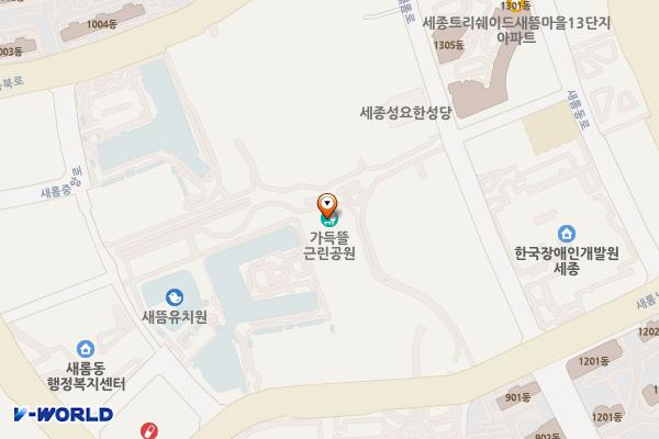 가득뜰근린공원 위치 지도 — 세종특별자치시 새롬로 19 (새롬동)