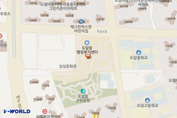 도담동복합커뮤니티센터 위치 지도 — 세종특별자치시 보람로 77 (도담동, 도담동주민센터)