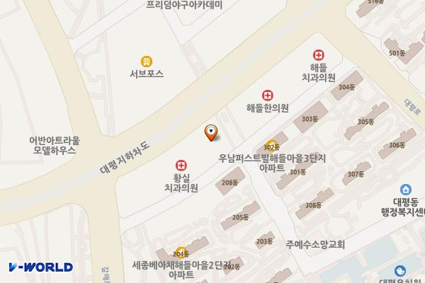 알파메디컬센터 위치 지도 — 세종특별자치시 한누리대로 2275, 알파메디컬센터 (대평동)