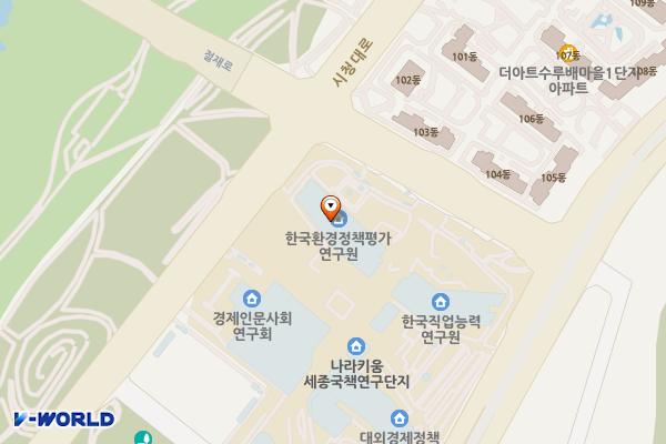 국책연구단지1청사 위치 지도 — 세종특별자치시 시청대로 370, 나라키움 세종국책연구단지 (반곡동)