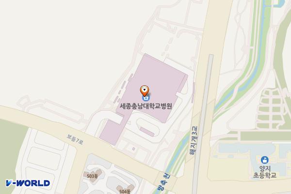 세종충남대학교병원 위치 지도 — 세종특별자치시 보듬7로 20, 세종충남대학교병원 (도담동)
