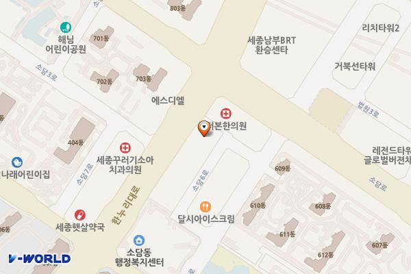 펠리체타워3 위치 지도 — 세종특별자치시 한누리대로 2003, 펠리체타워3 (소담동)