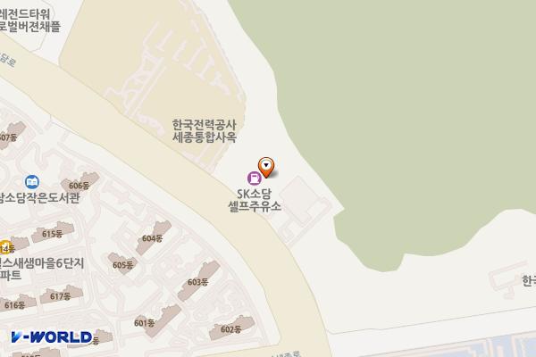 소담셀프주유소 위치 지도 — 세종특별자치시 소담로 40, 소담셀프주유소 (소담동)