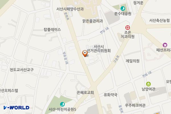 선관위뒤편무료공영주차장 위치 지도 — 충청남도 서산시 읍내동 203-1