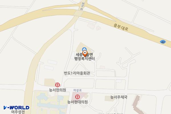 능서면사무소화장실 위치 지도 — 경기도 여주시 능서면 번도1길 2-9, 능서면사무소 2층