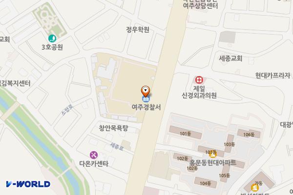 여주경찰서민원실화장실 위치 지도 — 경기도 여주시 세종로 50, 여주경찰서 (창동)