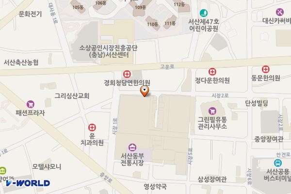 시장1로유료공영노상주차장 위치 지도 — 충청남도 서산시 동문동 885-16