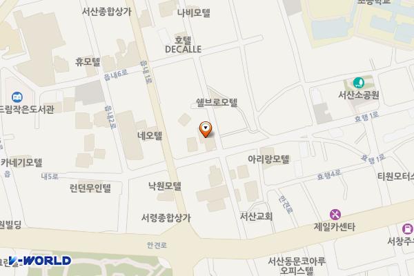 동광유리-백악관모텔앞간노상주차장 위치 지도 — 충청남도 서산시 읍내동 13-31