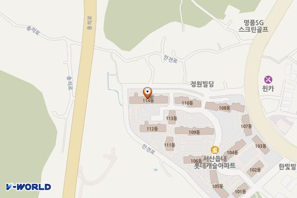 롯데캐슬아파트옆간노상주차장 위치 지도 — 충청남도 서산시 읍내동 738-6