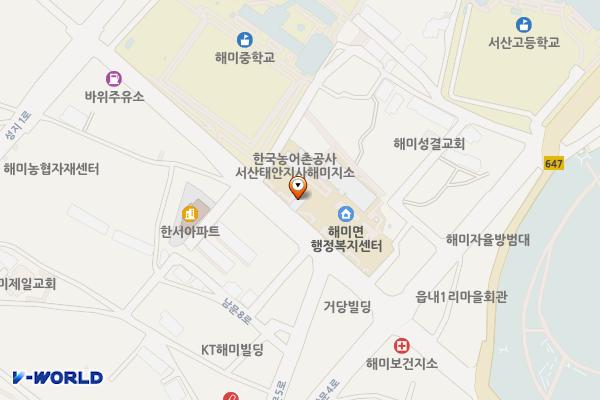 해미면사무소옆-해인칼국수앞간노상주차장 위치 지도 — 충청남도 서산시 해미면 읍내리 353