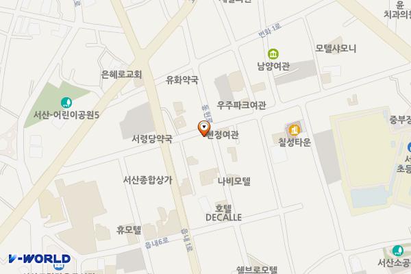 오케이이용원-이지헤어간노상주차장 위치 지도 — 충청남도 서산시 읍내동 162-3