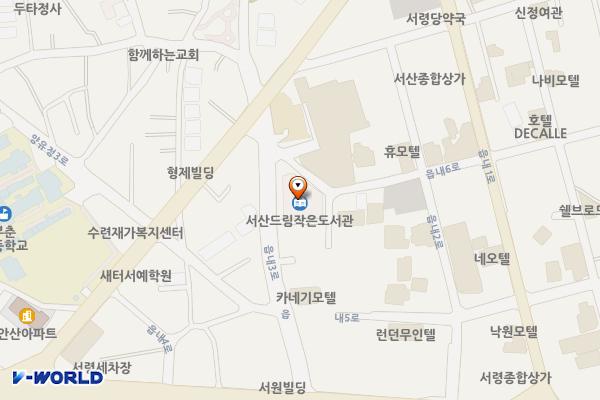 서산성결교회-왕릉일가간노상주차장 위치 지도 — 충청남도 서산시 읍내동 121