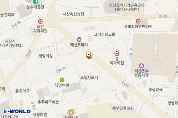 평화사진관-동광인쇄소간노상주차장 위치 지도 — 충청남도 서산시 동문동 928-1