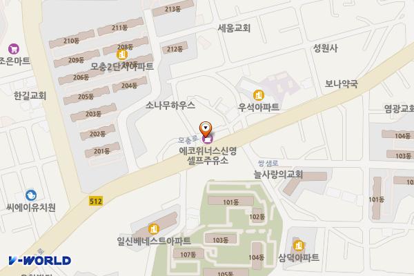 SK신영주유소 위치 지도 — 충청북도 청주시 서원구 모충로 71