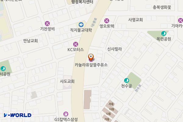 카(Car)놀라유주유소 위치 지도 — 충청북도 청주시 흥덕구 1순환로 615(봉명동)