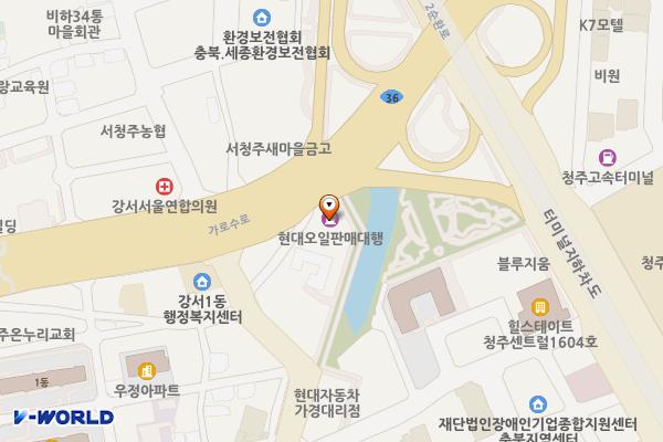 에이치디현대오일뱅크㈜직영 
청주현대주유소 위치 지도 — 충청북도 청주시 흥덕구 가로수로 1174(강서동)