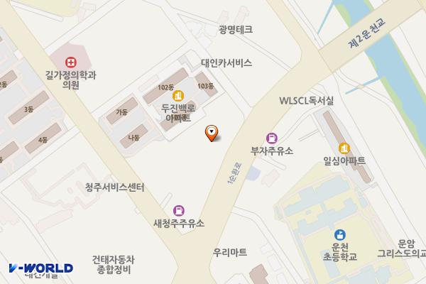 뉴대청주유소 위치 지도 — 충청북도 청주시 흥덕구 1순환로 400(신봉동)