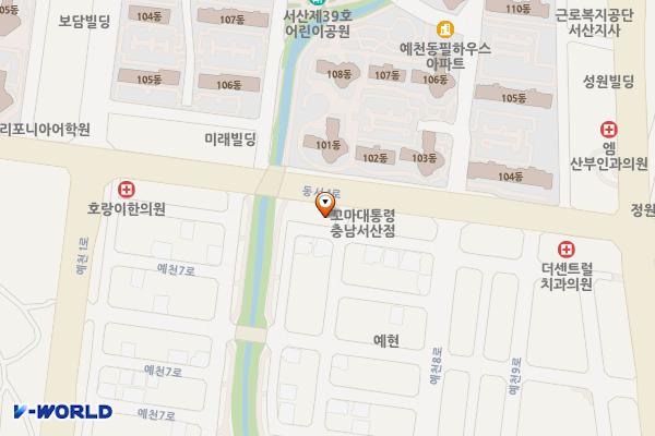 예천동 1557 임시공영주차장 위치 지도 — 충청남도 서산시 예천동 1557