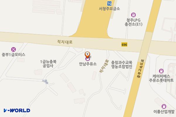 만남주유소 위치 지도 — 충청북도 청주시 흥덕구 직지대로 216(지동동)