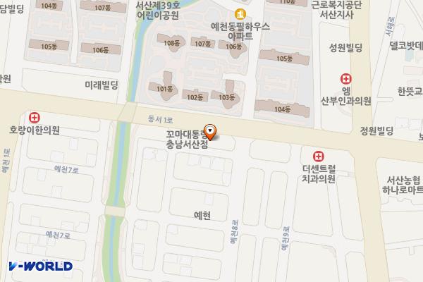 예천동 1637 임시공영주차장 위치 지도 — 충청남도 서산시 예천동 1637