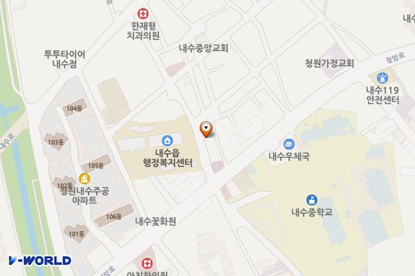 내수읍 모해센터 위치 지도 — 충청북도 청주시 청원구 내수읍 마산3길 52, 내수복지회관