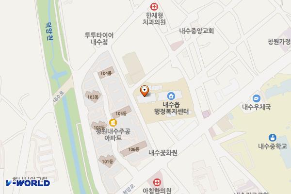 내수읍 주민자치센터 위치 지도 — 충청북도 청주시 청원구 내수읍 마산3길 49, 내수읍사무소