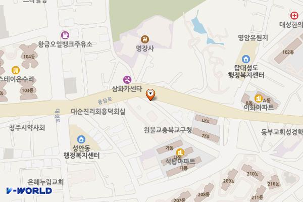 당산근린공원 위치 지도 — 충청북도 청주시 상당구 대성동 180