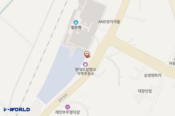 에이치디현대오일뱅크(주)직영 청주역주유소 위치 지도 — 충청북도 청주시 흥덕구 청주역로 353(정봉동)