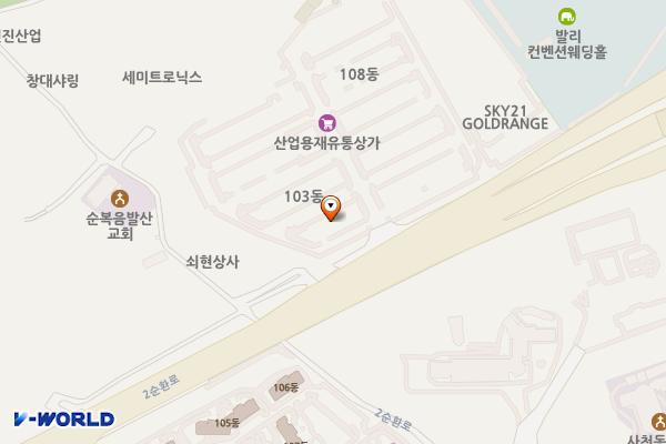 충북산업용재유통단지(102동 2층) 위치 지도 — 충청북도 청주시 청원구 2순환로 364 (사천동)