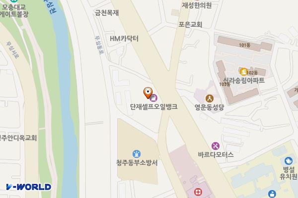 단재주유소(2층) 위치 지도 — 충청북도 청주시 상당구 영운로 71 (영운동)