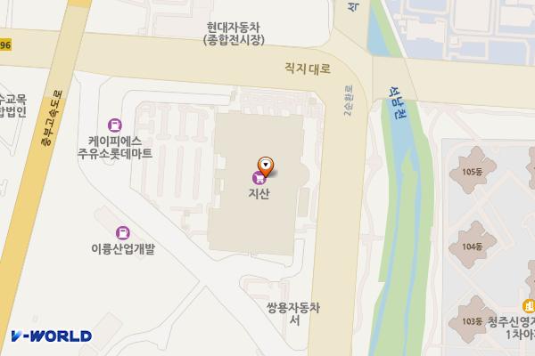 롯데아울렛(지하2층 주차장) 위치 지도 — 충청북도 청주시 흥덕구 2순환로 1004 (비하동)