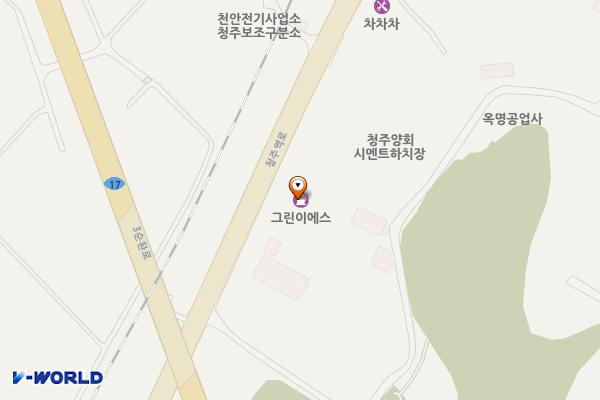 그린이에스 주식회사 위치 지도 — 충청북도 청주시 흥덕구 청주역로 284(정봉동)
