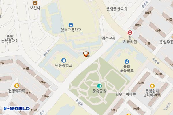 중흥근린공원 위치 지도 — 충청북도 청주시 상당구 용암동 2101