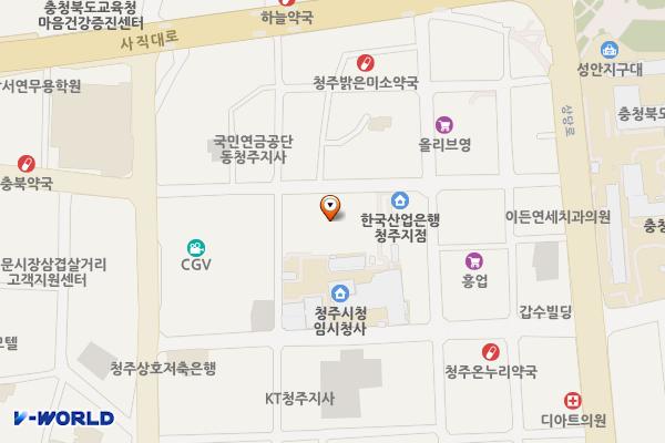 CGV 성안점(4층) 위치 지도 — 충청북도 청주시 상당구 상당로81번길 33 (북문로1가)