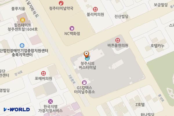 (주)청주여객터미널 위치 지도 — 충청북도 청주시 흥덕구 풍산로 6(가경동)