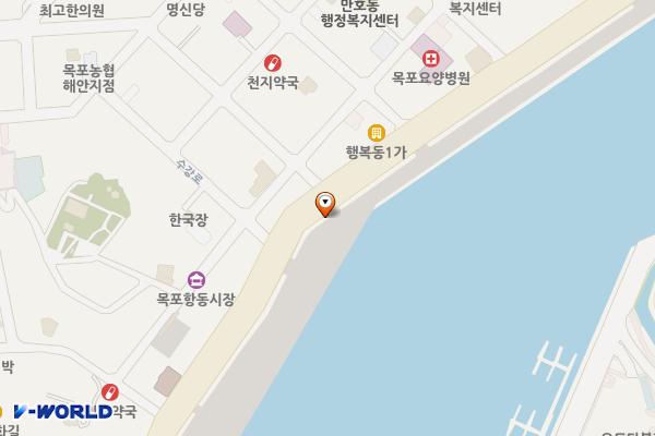 영해동물양장 위치 지도 — 전남광주통합특별시 목포시 해안로 228, 영해동물양장공중화장실 (영해동1가)