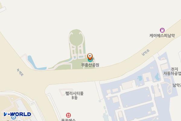 현충공원 위치 지도 — 전남광주통합특별시 목포시 남악로 19, 현충공원공중화장실 (옥암동)
