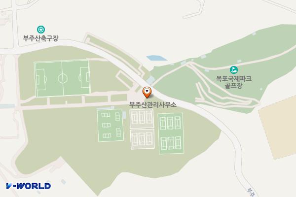 부주근린공원(파크골프장) 위치 지도 — 전남광주통합특별시 목포시 부주로 162, 부주근린공원공중화장실 (옥암동)