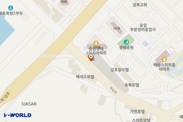북항주차장 위치 지도 — 전남광주통합특별시 목포시 북항로 160 (죽교동)