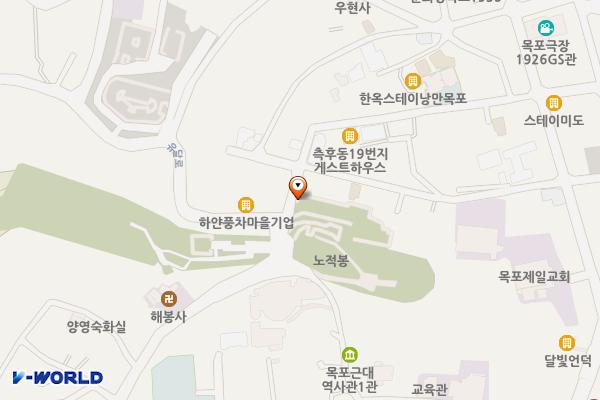 노적봉주차장화장실 위치 지도 — 전남광주통합특별시 목포시 노적봉길 45, 노적봉 (측후동)