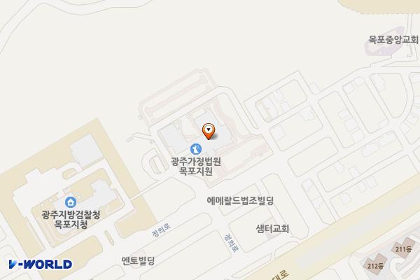 목포지방법원 위치 지도 — 전남광주통합특별시 목포시 정의로 29, 광주지방법원목포지원 (옥암동)