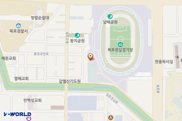 목포시체육회 위치 지도 — 전남광주통합특별시 목포시 용당로 101 (용당동)