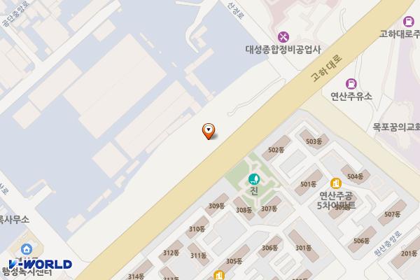 연산파크골프공원(포세식) 위치 지도 — 전남광주통합특별시 목포시 고하대로 779, 연산파크골프공원공중화장실 (연산동)